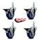 Service Caster 3.5'' Blue Poly Wheel Swivel 3/4'' Square Stem Caster Set with Brake, 4PK SCC-SQ20S3514-PPUB-BLUE-PLB-34-4 - alternate 3